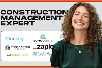 setup opendocman, clockify, coconstruct, contractor foreman, zapier automation