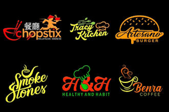do unique bakery, restaurant, food logo with business card