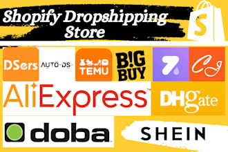 create shopify dropshipping store via shein autods supliful aliexpress doba