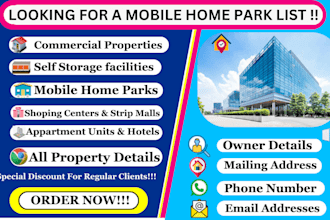 deliver an accurate list of mobile home parks with skip tracing