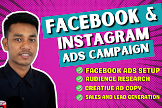 setup facebook ads and instagram ads campaigns, meta ads campaigns for get sells