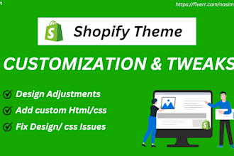 do shopify theme customization and shopify custom coding