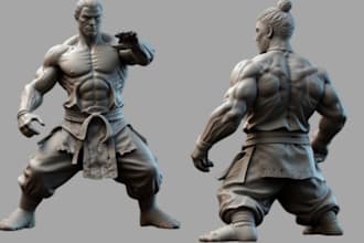 create 3d full body characters, action figures, and head busts for printing
