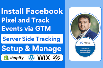 install facebook pixel, conversion API and ga4 using GTM for shopify, wordpress