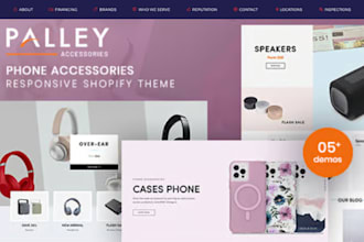 design phone accessories shopify electronic gadget store automobile website