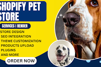 design shopify pet store pet logo pet website pet dropshipping store undefined