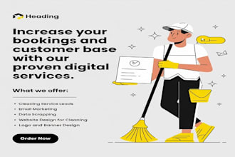 deliver contact info and email marketing in your location for cleaning business