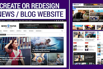 create blog website, blog magazine wordpress or news website, podcast website