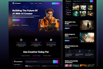 build ai image generator website, ai video generator website, ai art generator