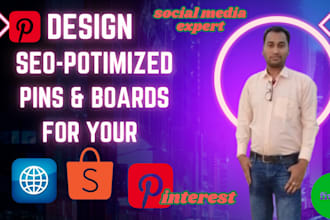 create SEO optimized pins,posts and boards as your pinterest manager