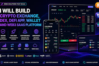 crypto exchange website, dex, defi app, wallet and web3 saas platform