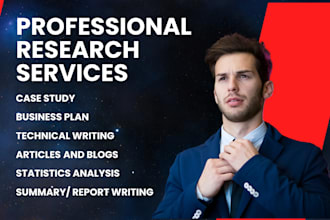 research any business plan, professional summary or report