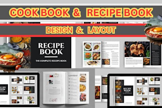 design and write mediterranean recipe book, cooking recipe cookbook formatting