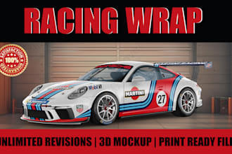 design unique racing car wrap, itasha wrap design