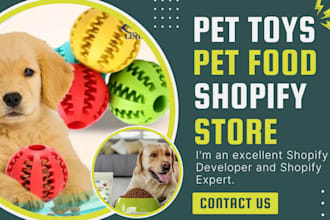 build shopify pet store, pet toys, pet food, pet clothe website pet accessories