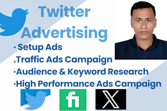 be setup twitter advertising and x campaign
