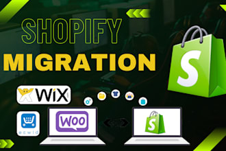 migrate shopify store ecwid wix woocommerce website to shopify website