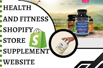 design supplement website health and fitness shopify store private label website