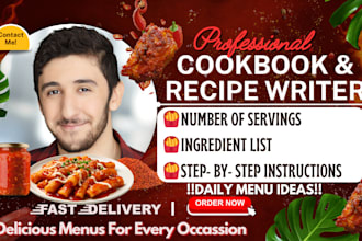 write your cookbook, recipe book, cookbook design, restaurant menu, food writing