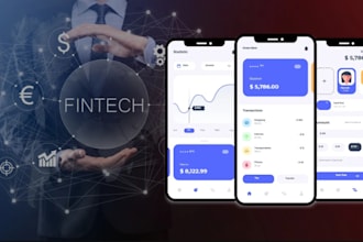 build fintech crypto app, wallet app, payment loan app, saas logo bank app