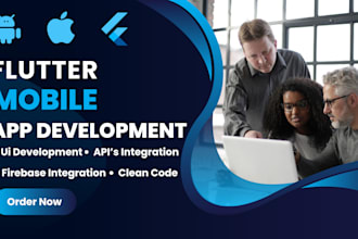 develop any flutter ui mobile app with firebase and apis