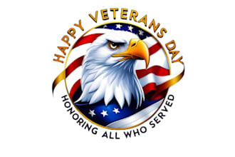 design high quality eagle veteran logo for you in just 1 day