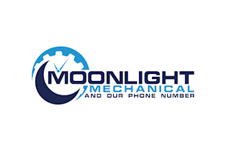 make creative moonlight mechanical logo design for you