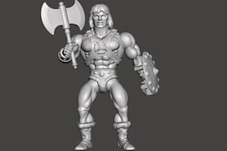 realistic human image to 3d sculpture,printable action figurine,zbrush,stl print