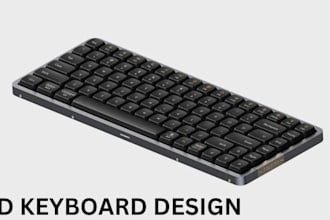 do mechanical keyboard model, keyboard case design, product design and 3d render