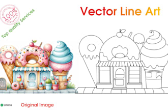 draw simple black and white line art illustration