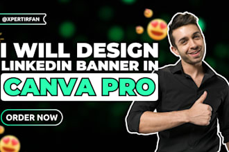 design a modern and professional linkedin banner in canva