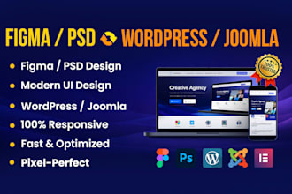 create figma PSD design and convert to wordpress or joomla