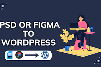 convert PSD or figma design into wordpress elementor