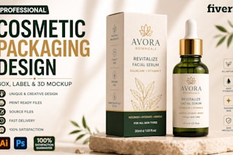 design modern product packaging, box, label and 3d mockup
