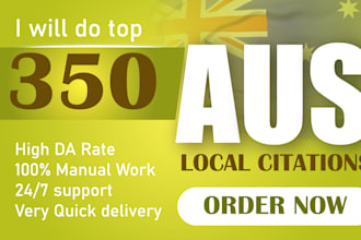 create 350 australia local citations to boost your local SEO