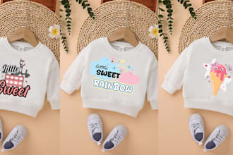 create baby t shirts  illustrations typography  design