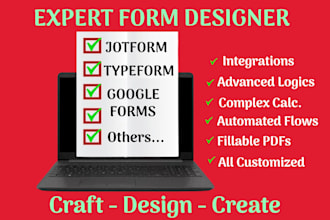 create jotform or online forms, design your typeform, cognito, google any forms