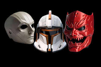 design 3d mask 3d helmet halloween mask 3d armor cosplay for 3d printing