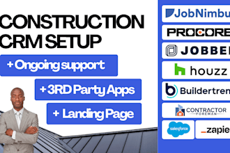 setup jobnimbus procore jobber houzzpro foreman salesforce zoho buildertrend
