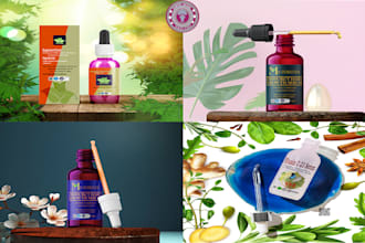 design cosmetic packaging, dropper serum bottle label