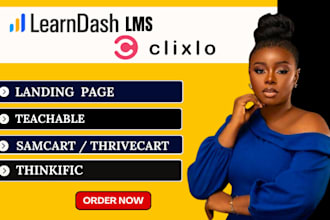 do teachable, learndash lms, thinkific, clicxlo course website, samcart