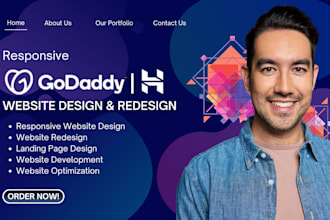 redesign design godaddy website migrate godaddy website hostinger website design