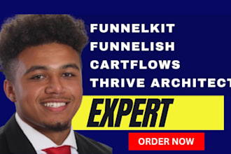 sales funnel landing page on cartflows funnelish funnelkit thrive architect