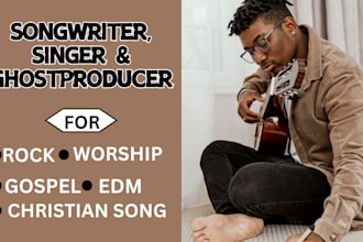 be male vocal edm, rock, christian song, gospel  singer worship, music producer