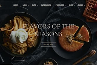 design a restaurant website with online ordering system, food website
