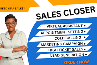 sales lead virtual assistant appointment setter online sales b2b sales closer