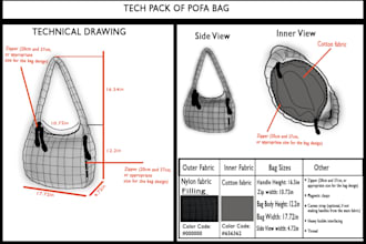 design stunning bag tech packs ready for sampling and mass production
