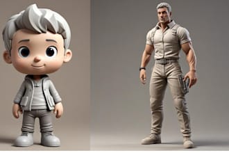 do 3d action figure, 3d toy, articulated model, 3d animal model for 3d printing