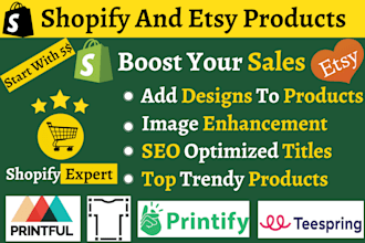 upload pod products to shopify from printify and printful