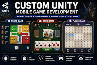 develop custom unity mobile game app board game and card game for android ios